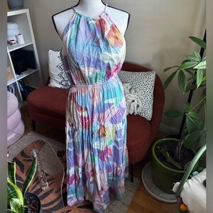 GAP Pastel Multicolor Halter Maxi Dress